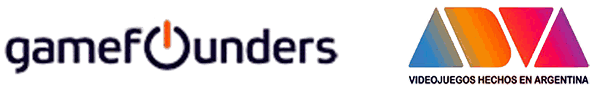 Logos of GameFounders and ADVA (Videojuegos hechos en Argentina)
